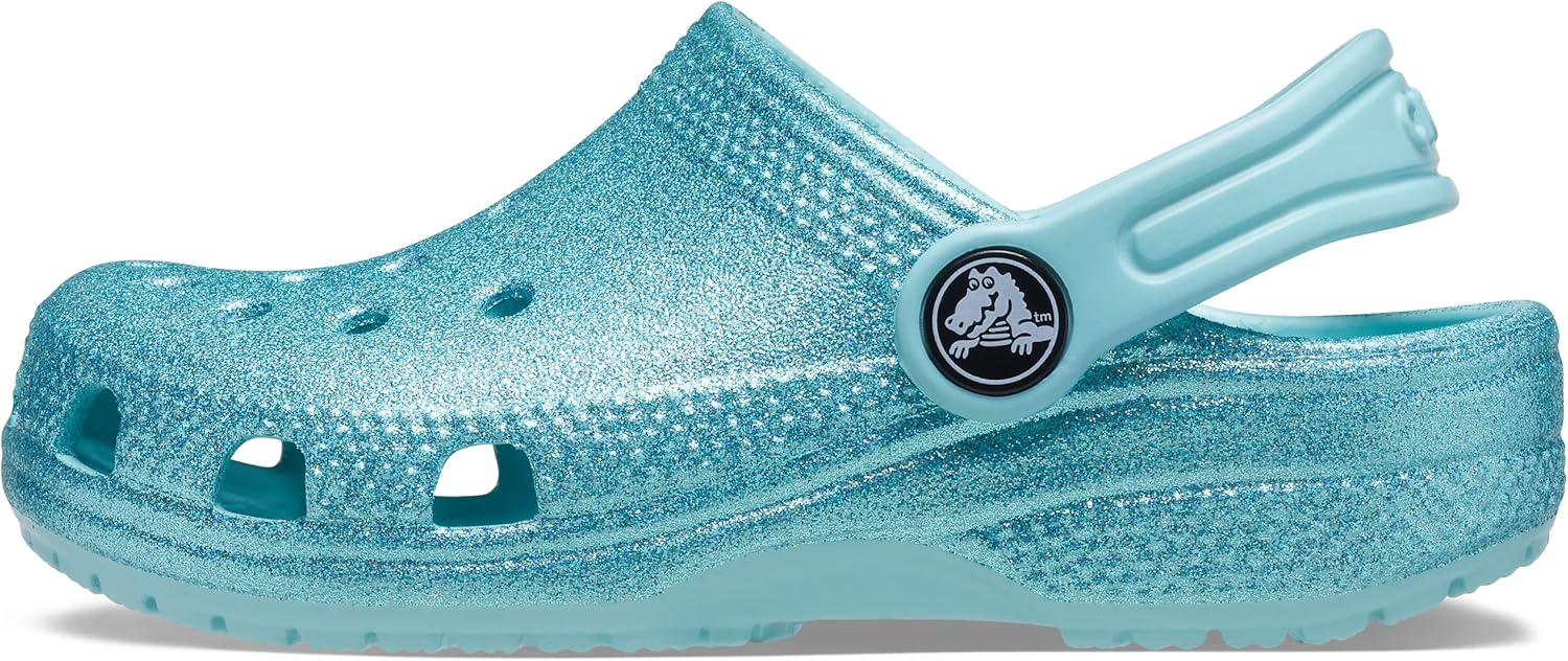 

Детские кроксы Crocs Classic с блестками, Pure Water/Mermaid