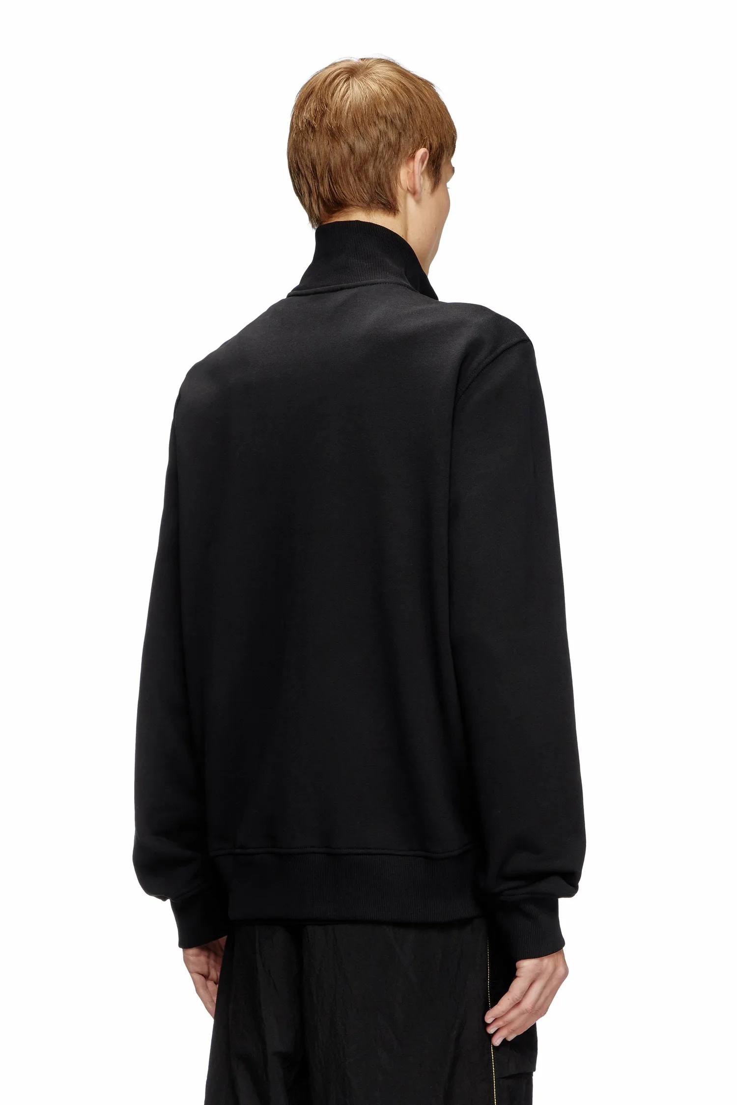 Толстовка Diesel Zip-Up With Metallic Logo, черный — фото 4