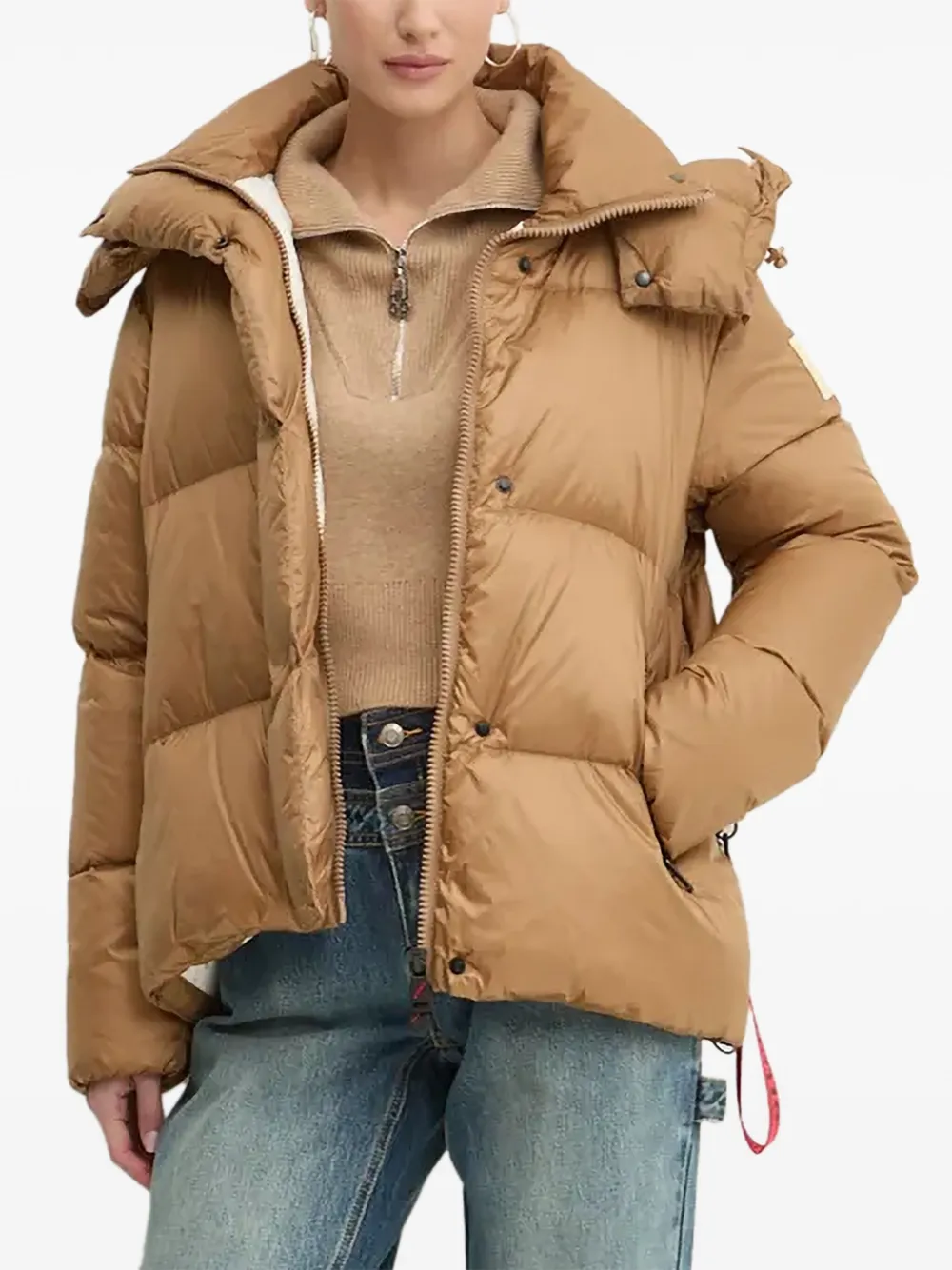 

Свитер с воротником на молнии Hugo, светло-коричневый