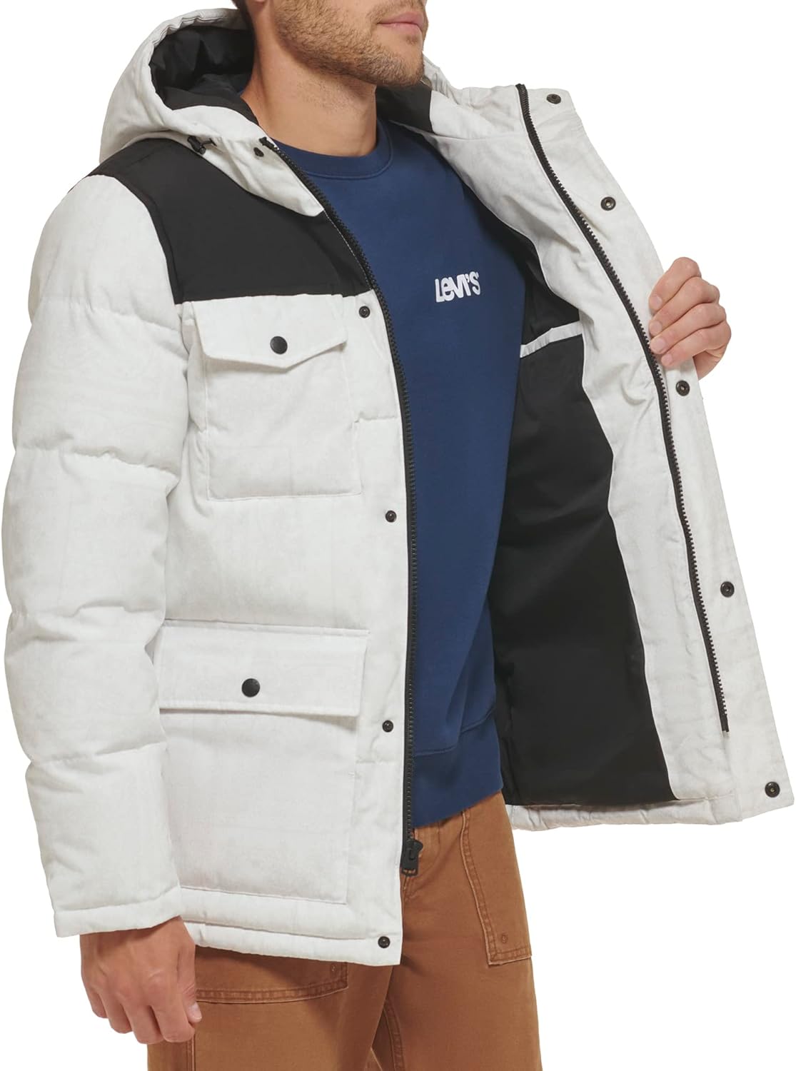 Стеганая парка Levi's для мужчин Arctic Cloth, White Bandana Colorblock — фото 4