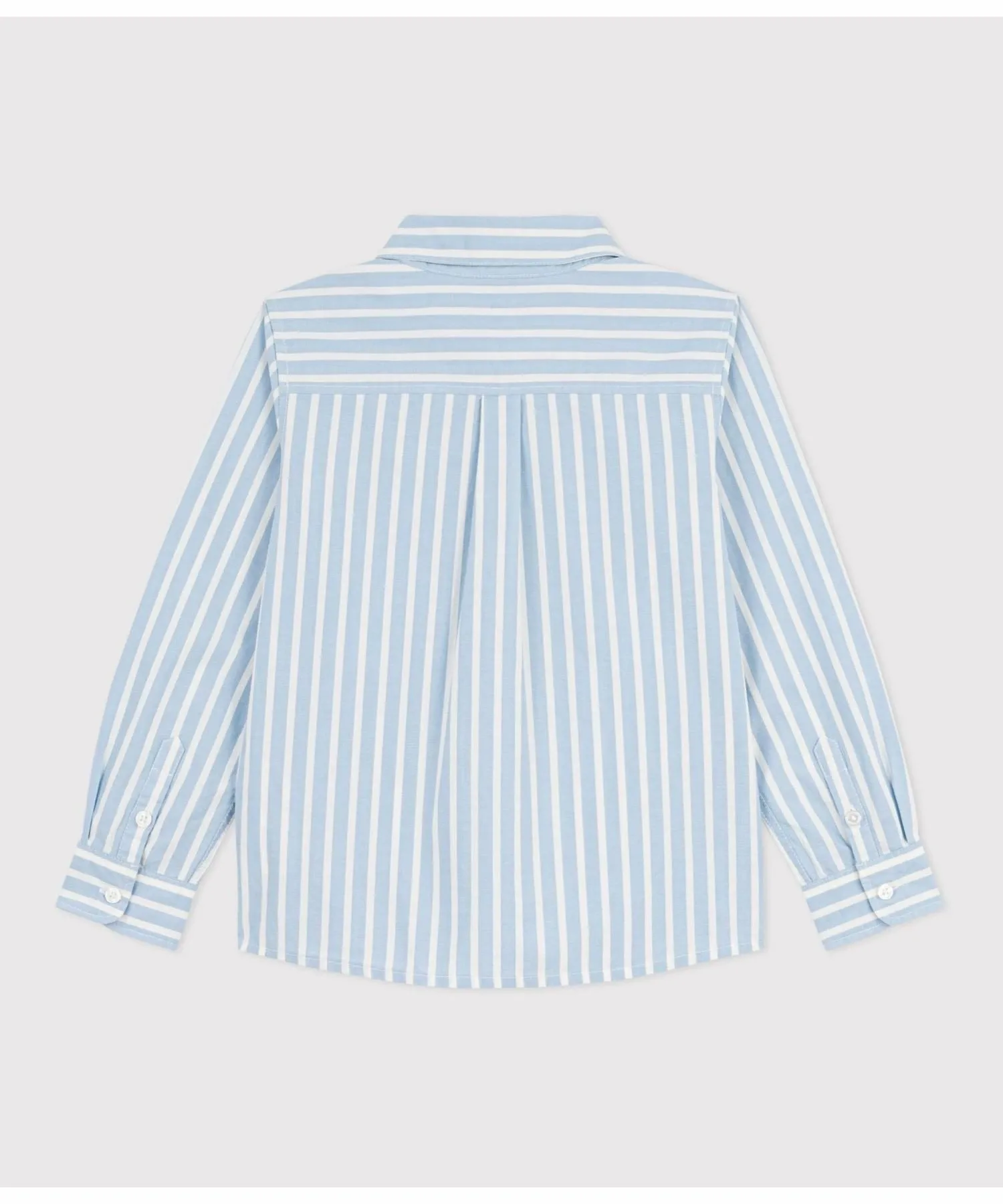 Полосатая рубашка PETIT BATEAU, Light Blue/Off White — фото 4