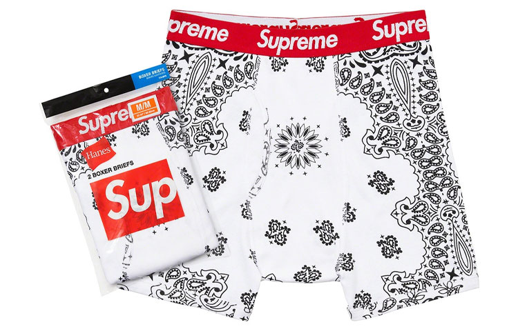 Supreme Боксеры Hanes Bandana, комплект из 2 штук, белые — фото 4