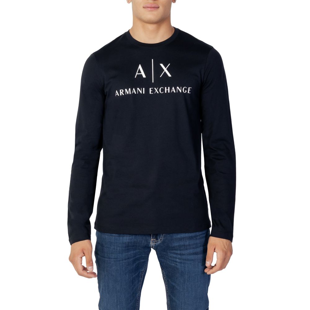 

Синяя хлопковая рубашка Armani Exchange