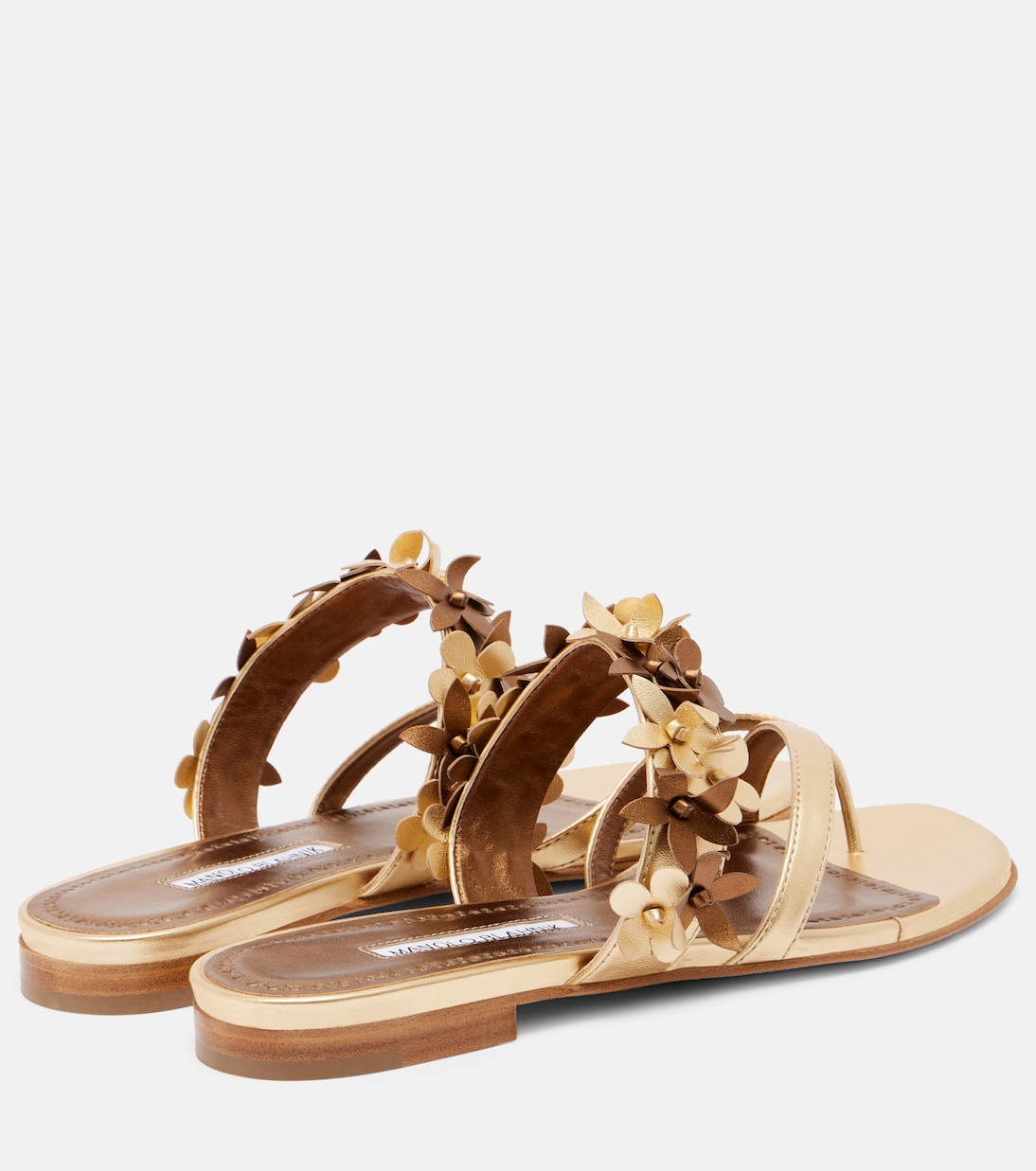 Fiosa сандалии из металлизированной кожи Manolo Blahnik, 7103 Gold — фото 2