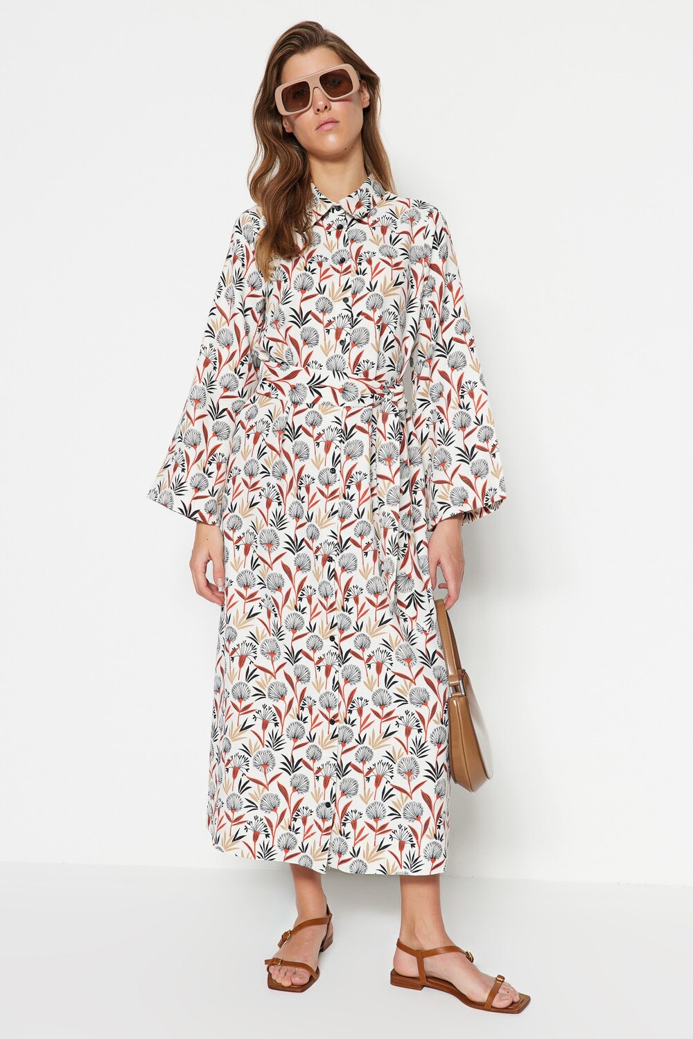 

Платье - Разноцветный - Платье-рубашка Trendyol Modest