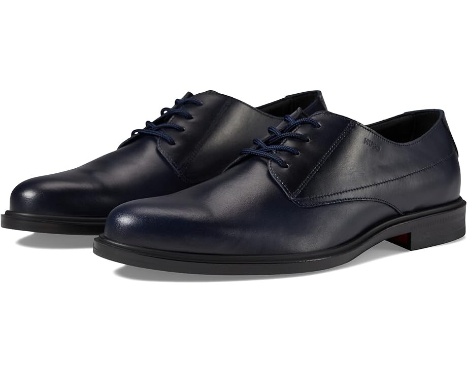 

Оксфорды HUGO Kerr Brushed Leather Derby Shoes, цвет Whale Blue