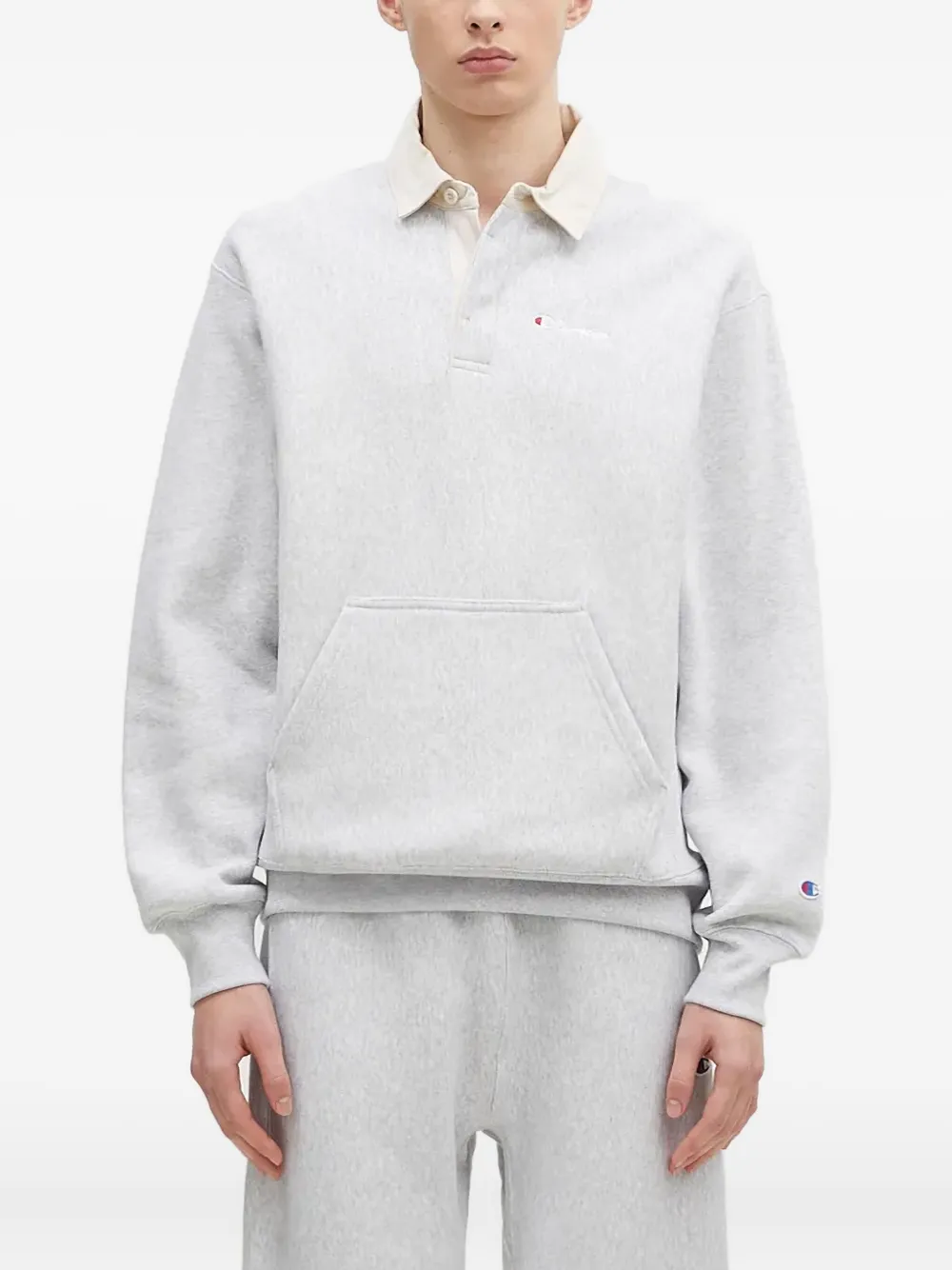 

Поло с воротником и карманом Champion, серый