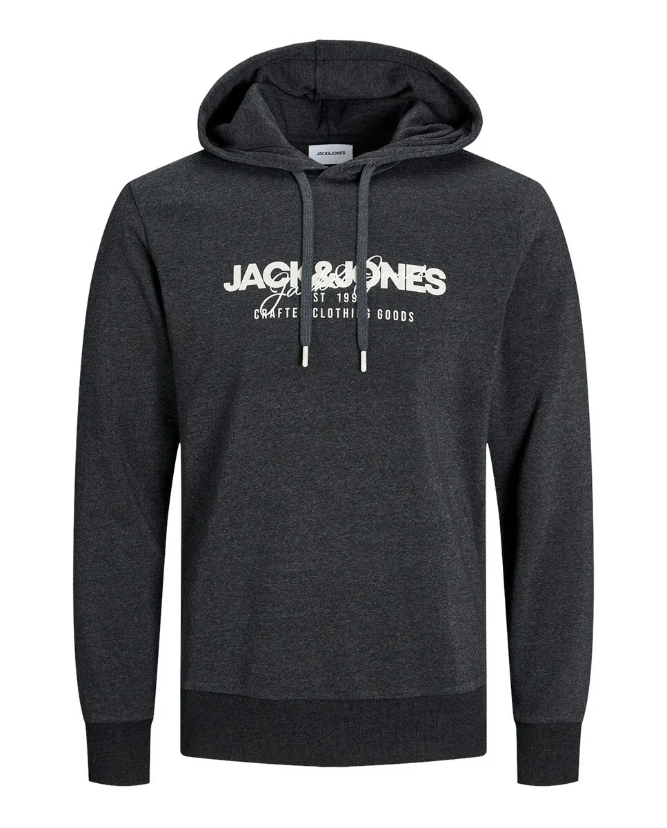 

Мужская толстовка с длинными рукавами и вышивкой спереди Jack & Jones, черный