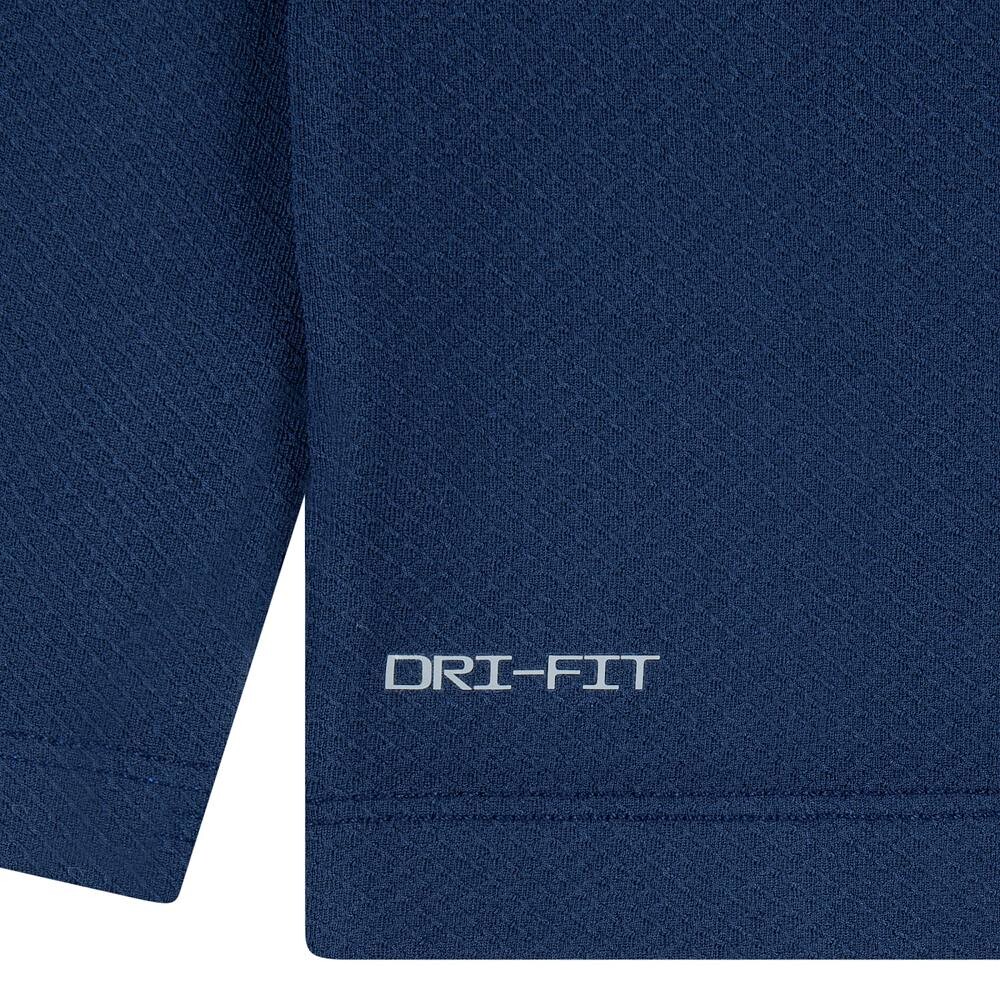 Двухцветная футболка Nike Dri-FIT Swoosh с длинными рукавами для малышей и мальчиков (для мальчиков), темно-синий — фото 4