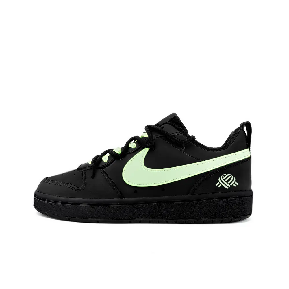 

Кроссовки Nike Court Borough Skateboard Shoes Women's Low-Top Black Green, Черный, Кроссовки Nike Court Borough Skateboard Shoes Women's Low-Top Black Green