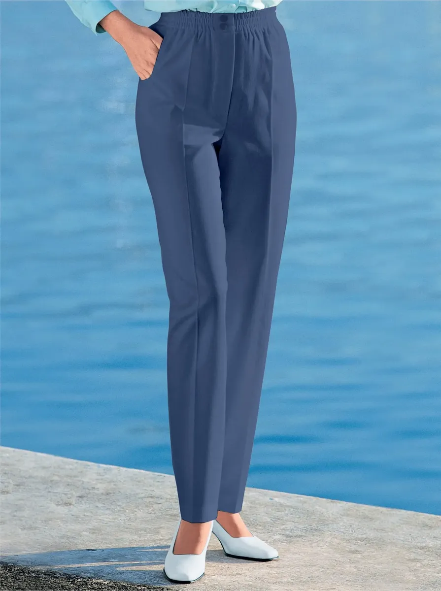 

Брюки без застежки Classic Basics, синий