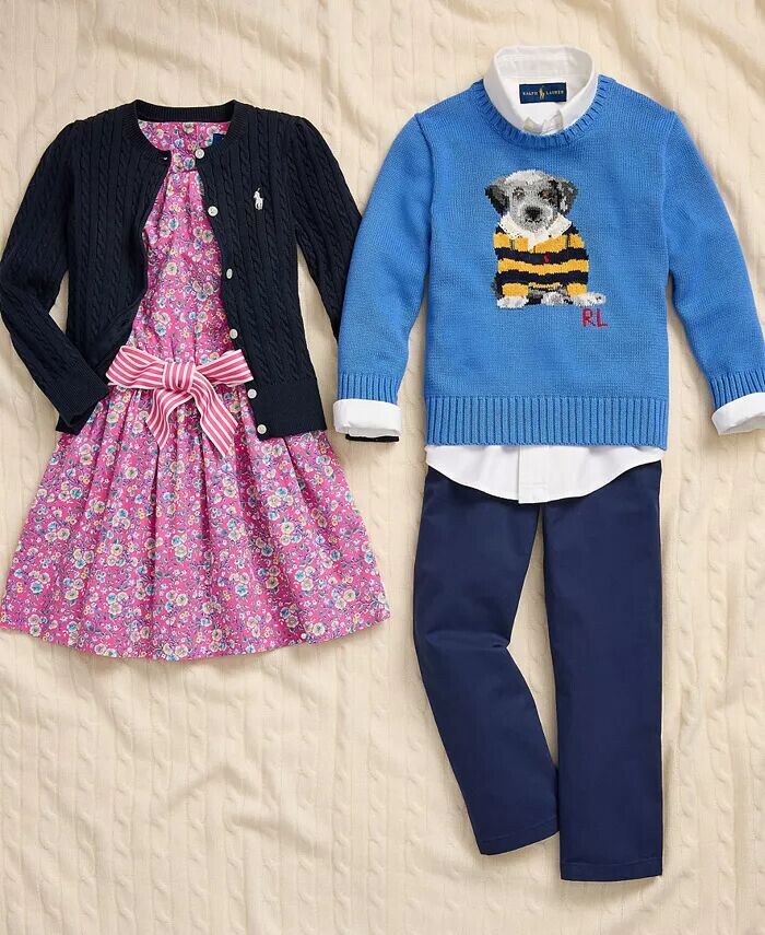 Хлопковый кардиган косой вязки для малышей и маленьких девочек Polo Ralph Lauren, белый — фото 4