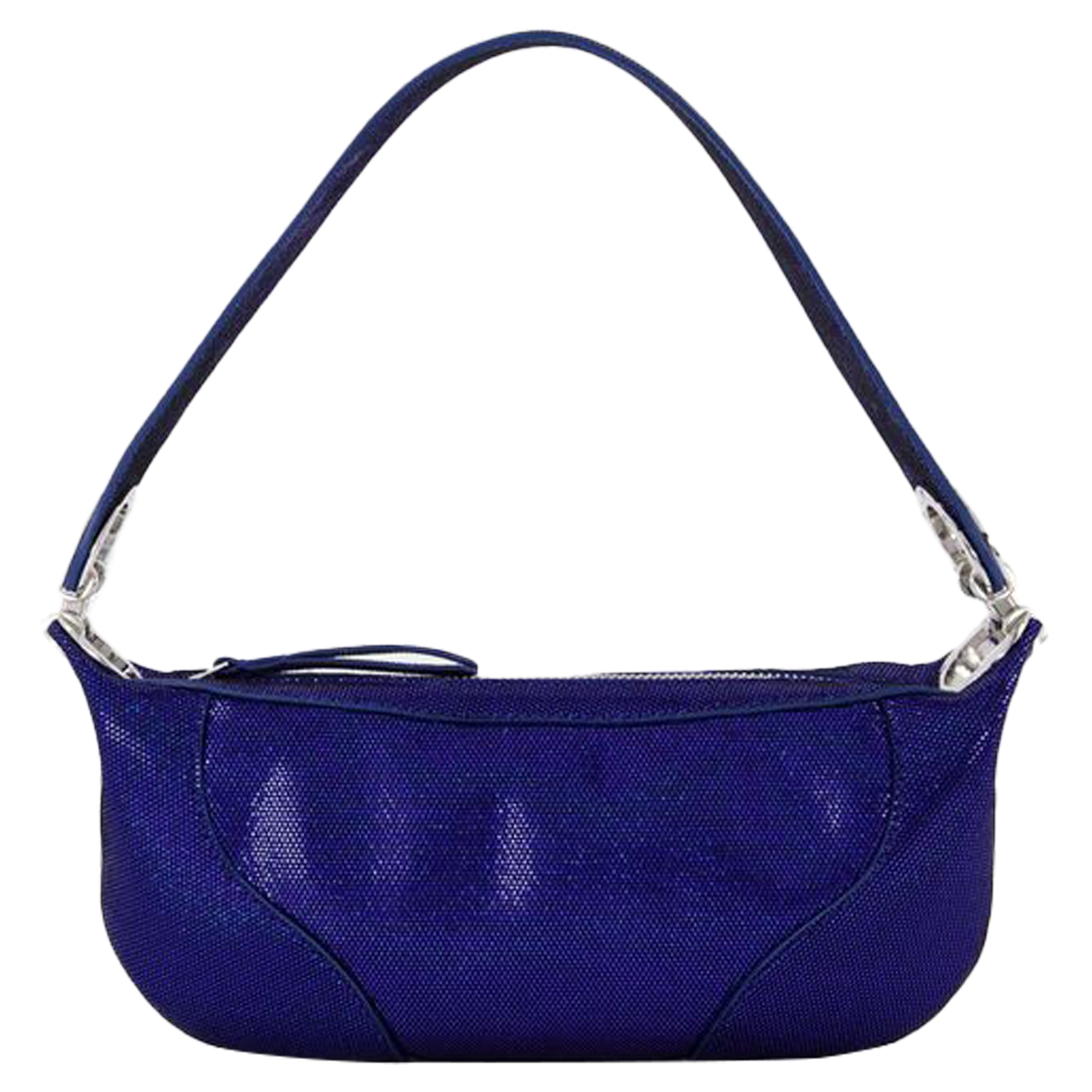 

Мини-сумка хобо Amira от By Far в синем цвете из кожи