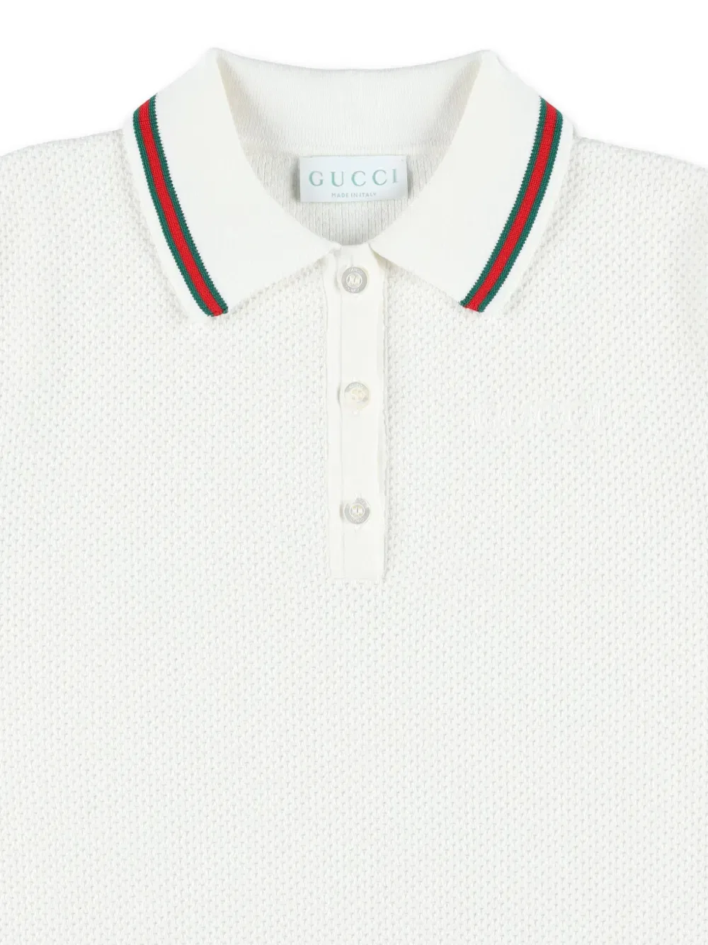 Платье с отделкой в виде веб-полоски Gucci Kids, белый — фото 3