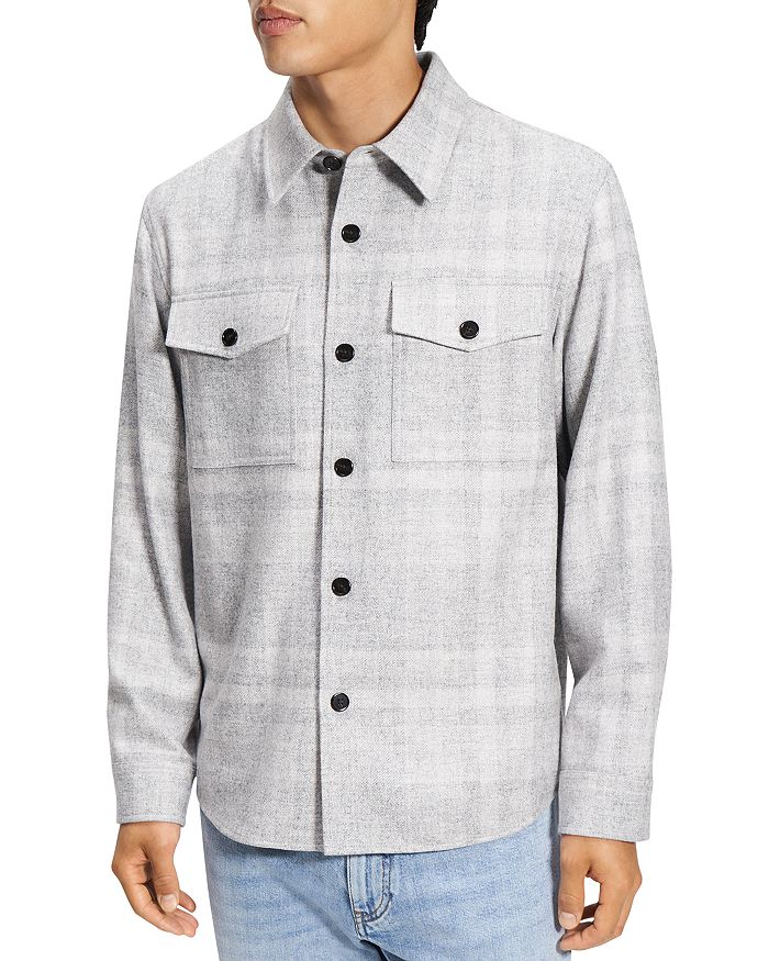 

Верхняя рубашка с принтом «Балтийский» Theory, серый