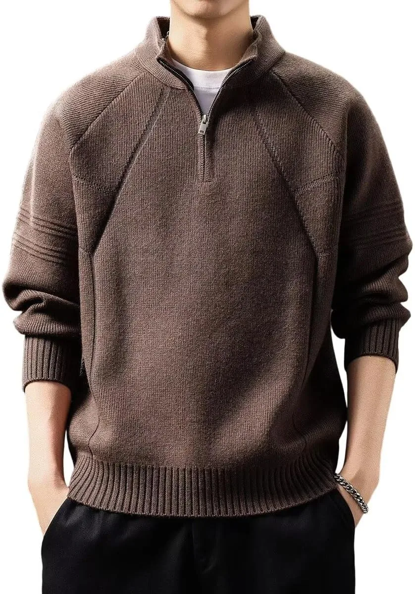 

Мужской кардиган с воротником стойкой и панельными деталями SKIANLOP