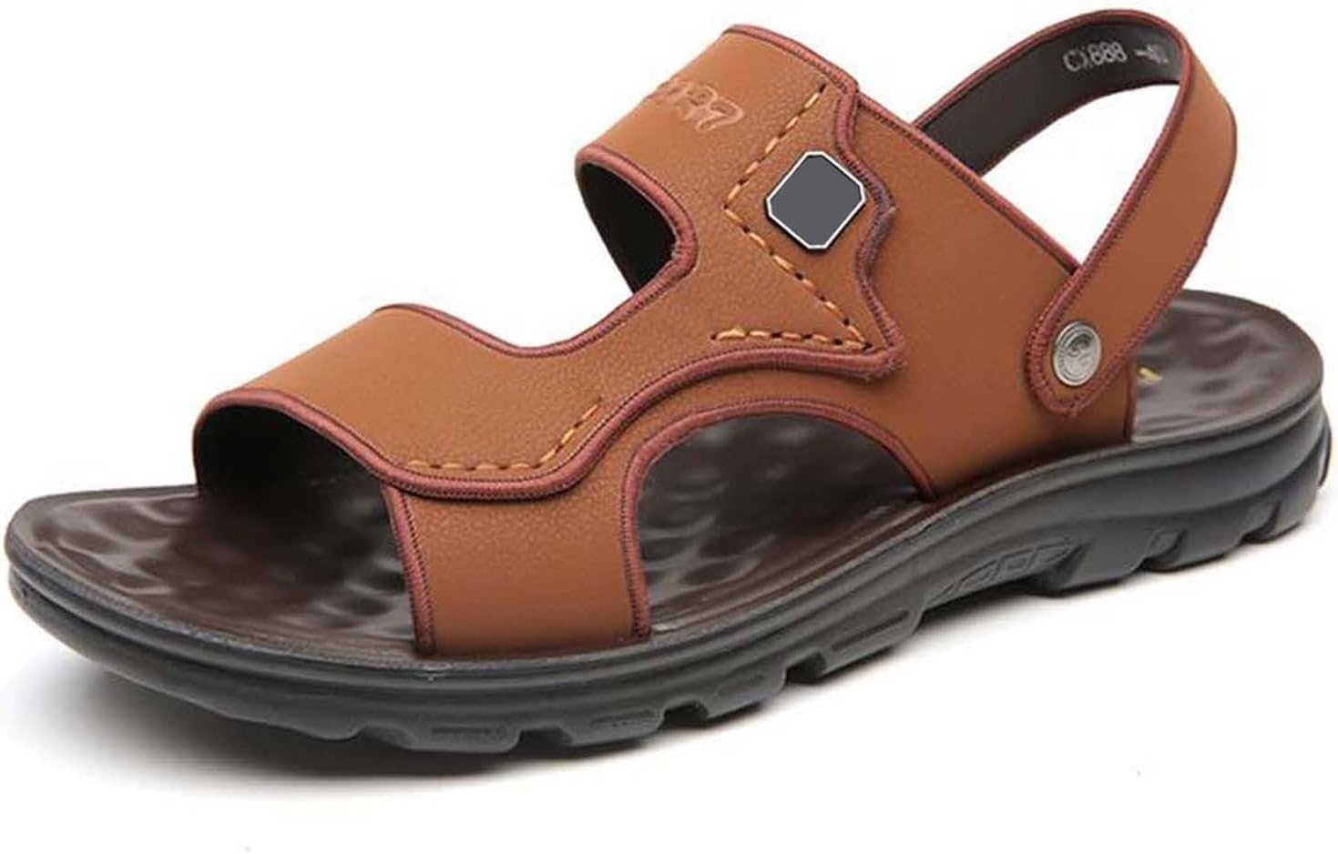 

Мужские удобные легкие сандалии с открытым носком для летней прогулки по пляжу, активного отдыха на улице и водных видов спорта Generic, коричневый