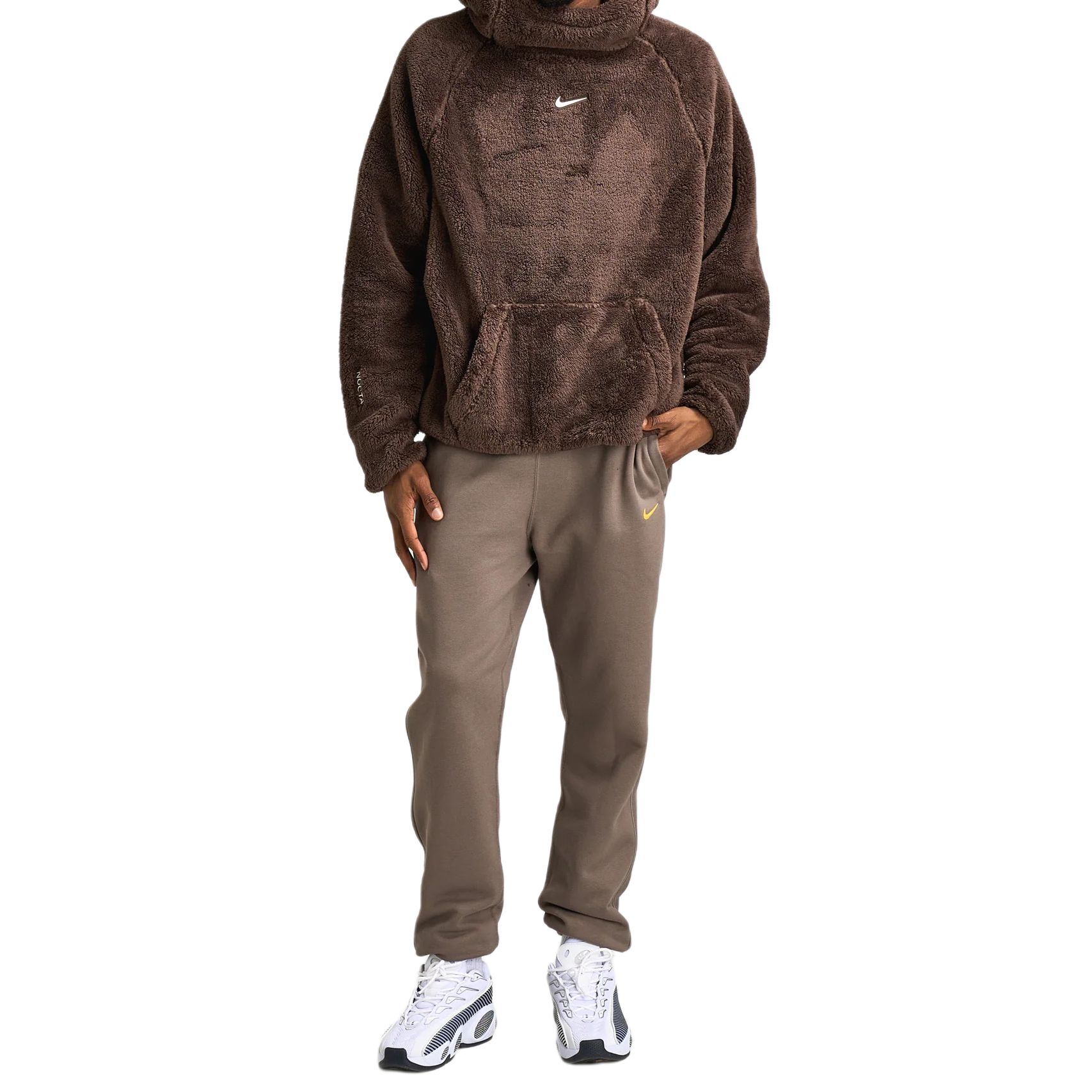 Нокта соуш fw25 флис cs повседневные брюки men's Nike, оливковый серый/желтый — фото 3