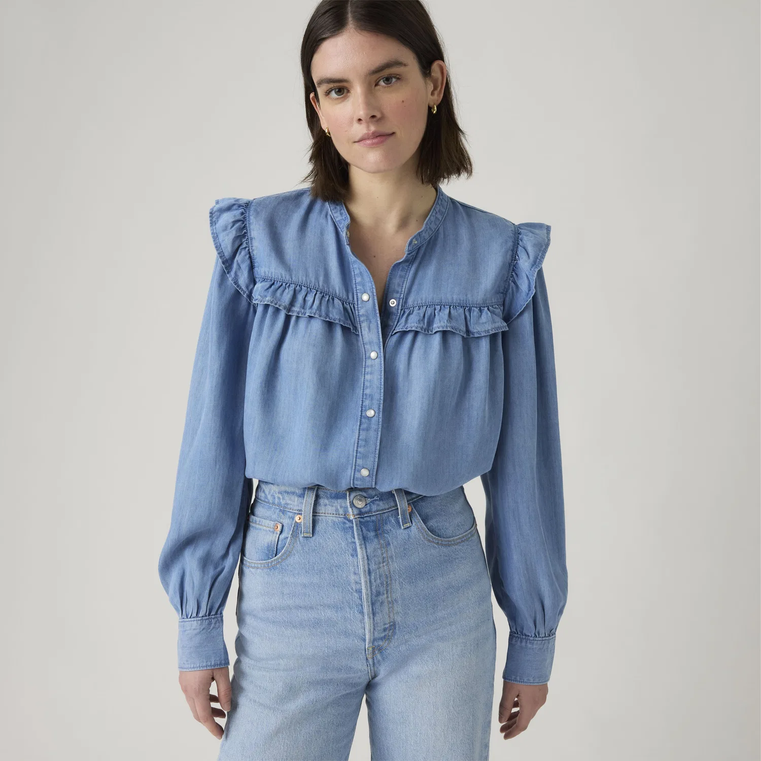 Блузка с длинными рукавами Gianna Levi's, Medium Wash