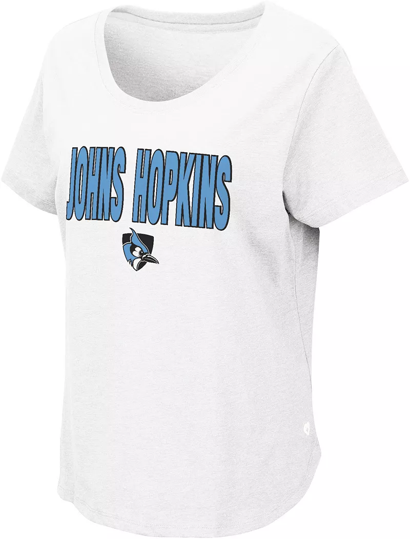 

Женская белая футболка Colosseum Johns Hopkins Blue Jays