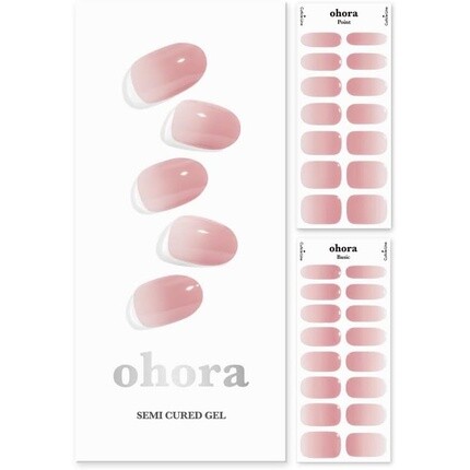 

Ohora Полуотвержденные гелевые полоски для ногтей N Milk Rose - Салонное качество, долговечные, легко наносятся и удаляются, розовые Ohora