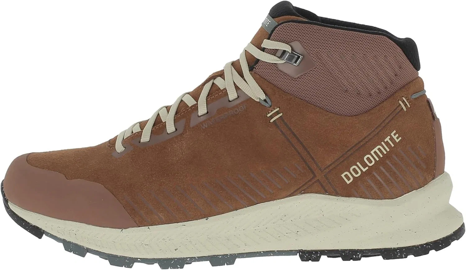 Мужские водонепроницаемые и модные повседневные туфли Dolomite Carezza Leather Mid WP с замшевым верхом | Зимняя обувь | Обувь для активного отдыха | Кроссовки, Sepia Brown — фото 2