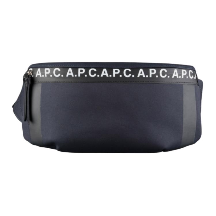 

A.P.C Мужская поясная сумка из хлопка темно-синего цвета