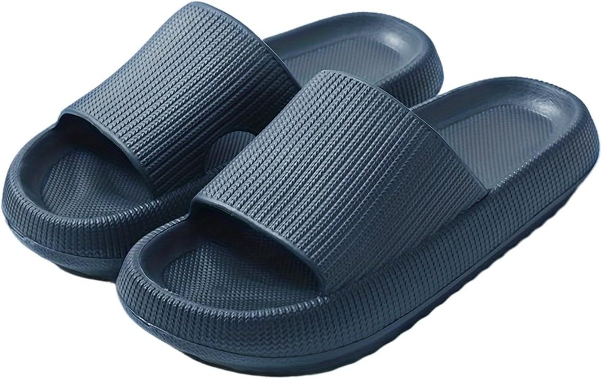 

Супер удобные унисекс тапочки - дышащие с открытым носком, с мягкой EVA подошвой и нескользящей поверхностью для домашних занятий для мужчин и женщин - мягкие, легкие и уютные для отдыха дома Fmshi, синий