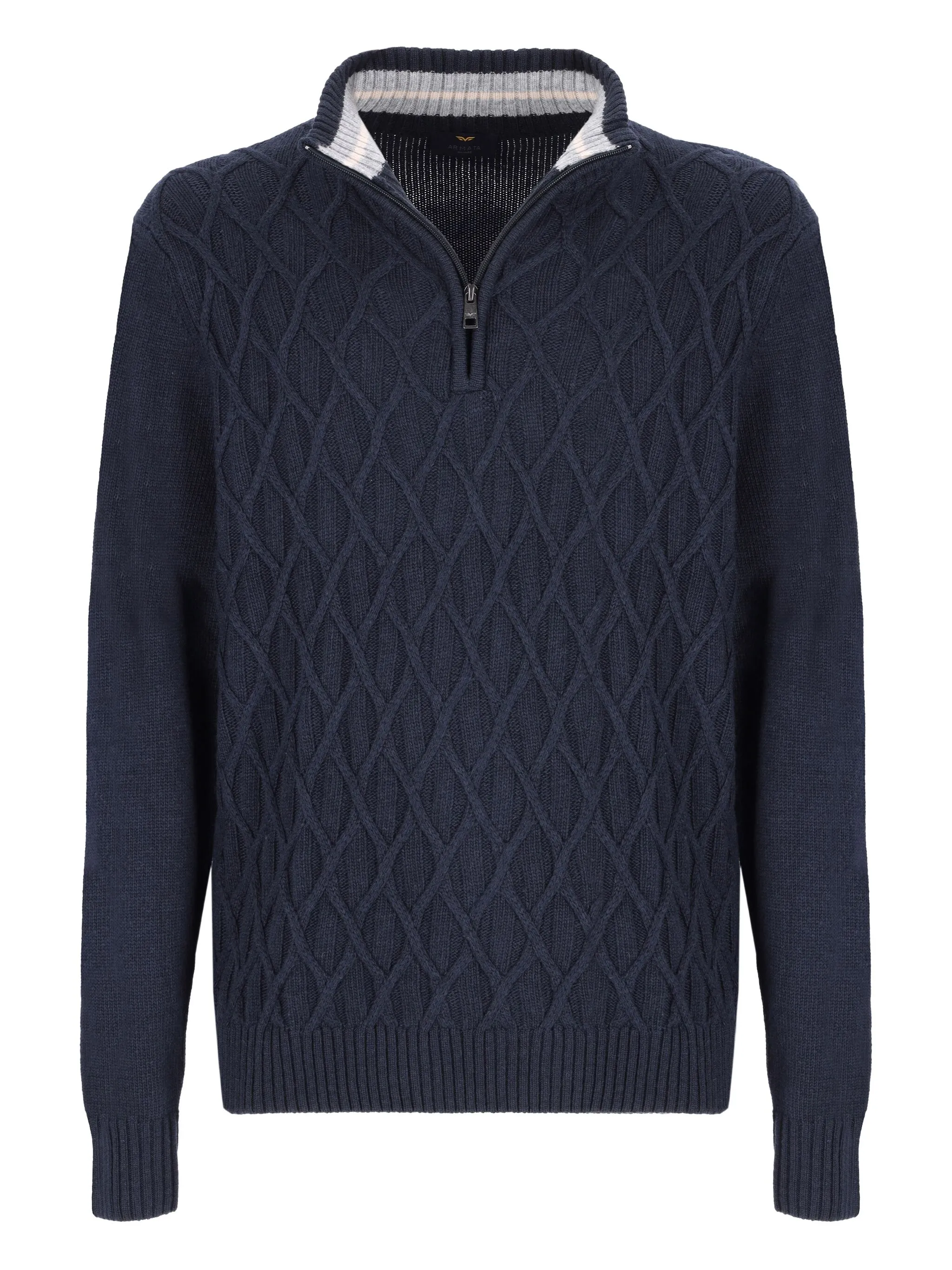 

Свитер на молнии с ромбовидным узором Armata Di Mare, синий