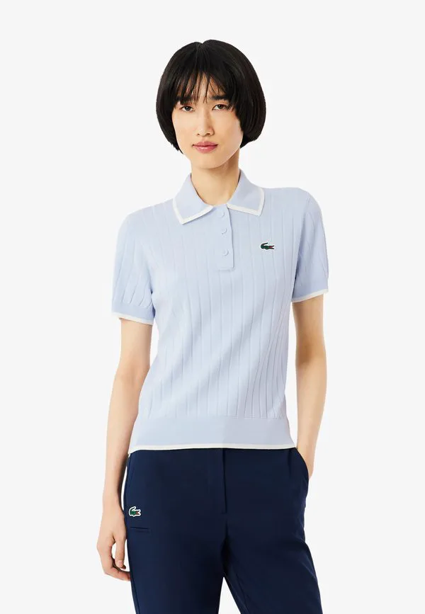 Рубашка-поло Lacoste Sport Bleu Clair Blanc-Ii
