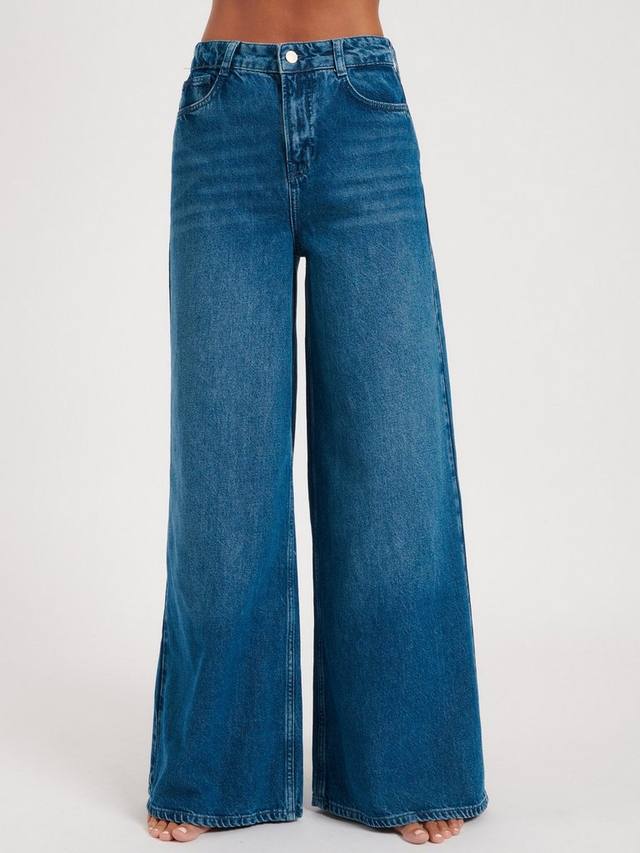 

Джинсы палаццо со сверхвысокой посадкой Nobody's Child, цвет Blue Denim