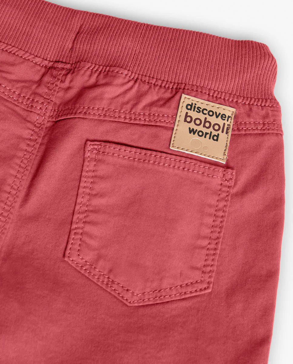 

Бермуды для мальчика из гладкого хлопка с регулируемым шнурком Boboli, гранатовый