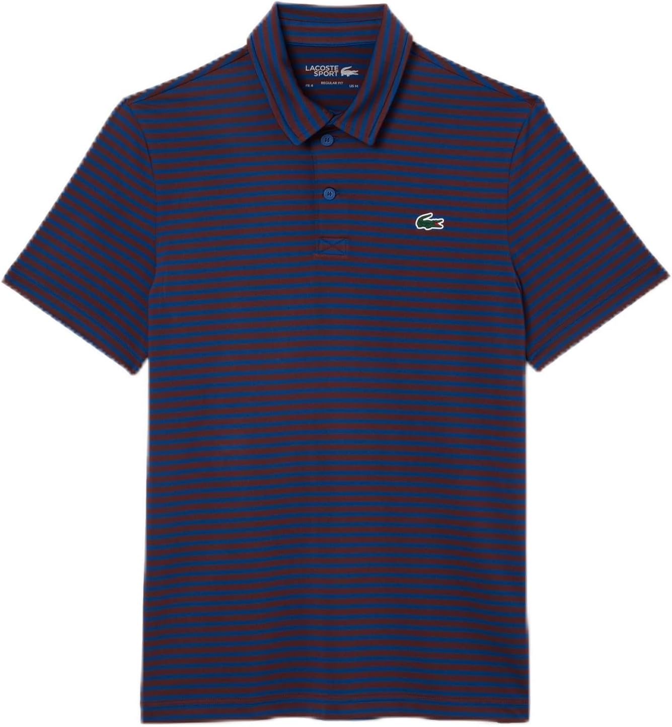 

Мужская повседневная полосатая рубашка-поло Lacoste Ultra Dri-Bi-Color, темно-синий