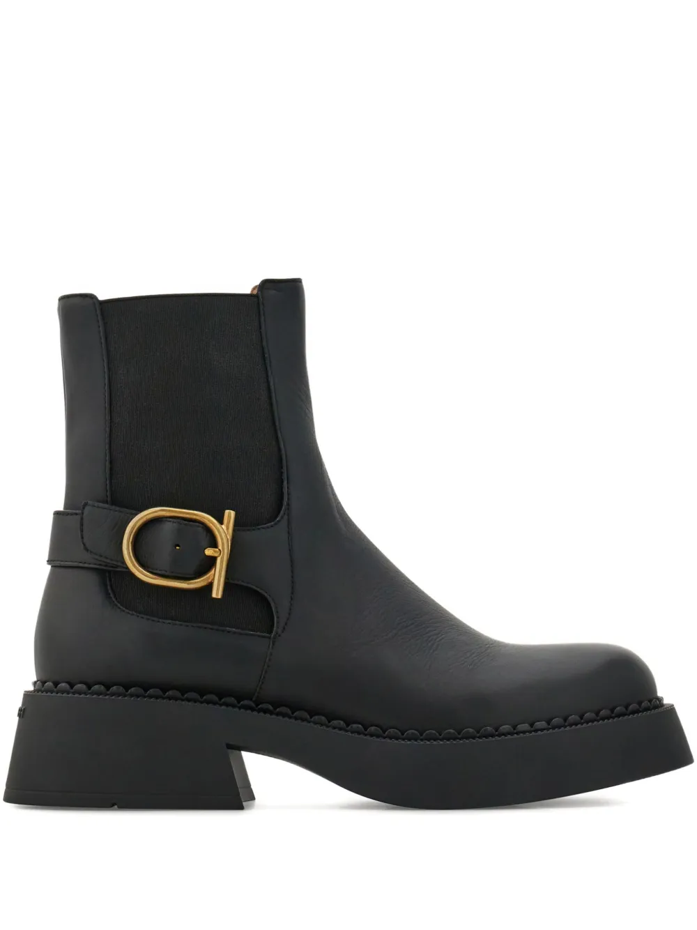 Ботинки с декором Gancini Ferragamo, черный