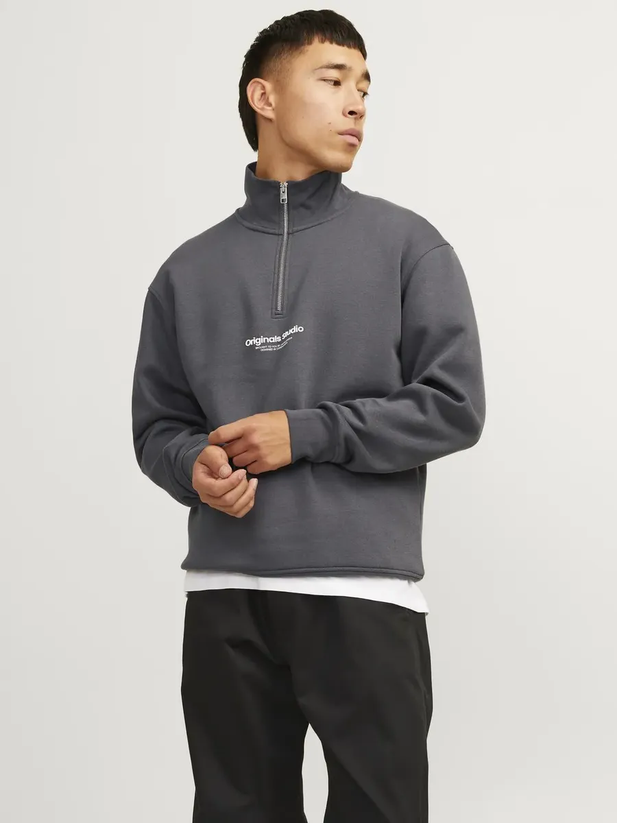 

Толстовка Jack & Jones "JORVESTERBRO SWEAT QUARTER ZIP HN NOOS", цвет Iron Gate