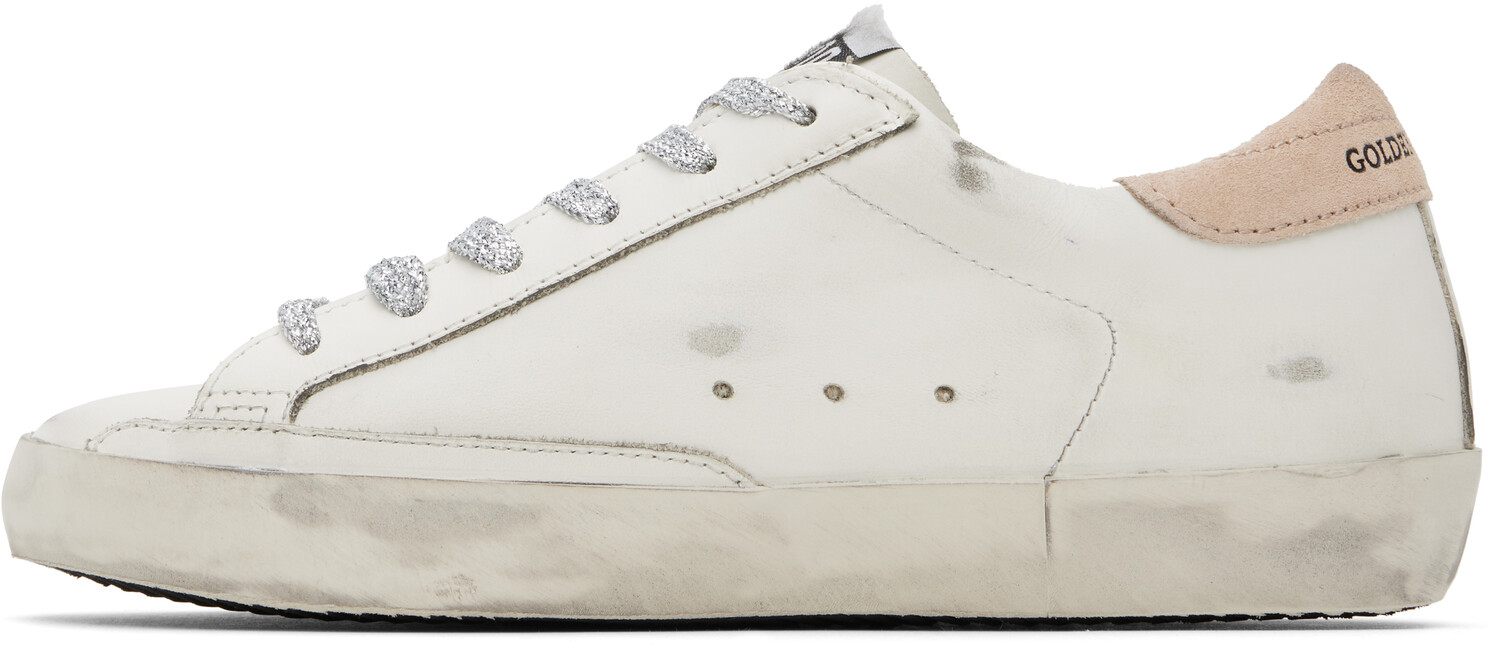 Белые и розовые кроссовки Super-Star Classic Golden Goose, Optic white/Antique — фото 3