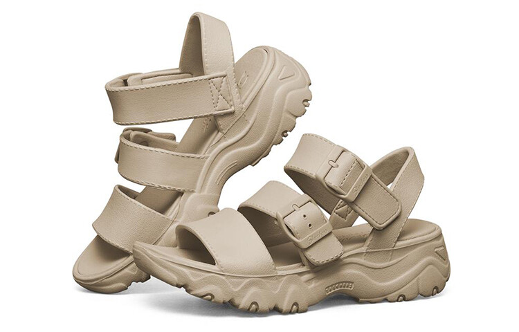 Пляжные сандалии D"LITES 2.0 женские серо-коричневые Skechers — фото 3