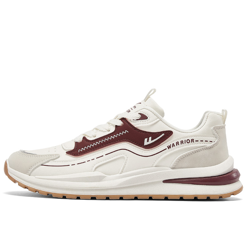 

Воинские амортизационные противоскользящие износостойкие низкие повседневные туфли мужские бежево-бордовые