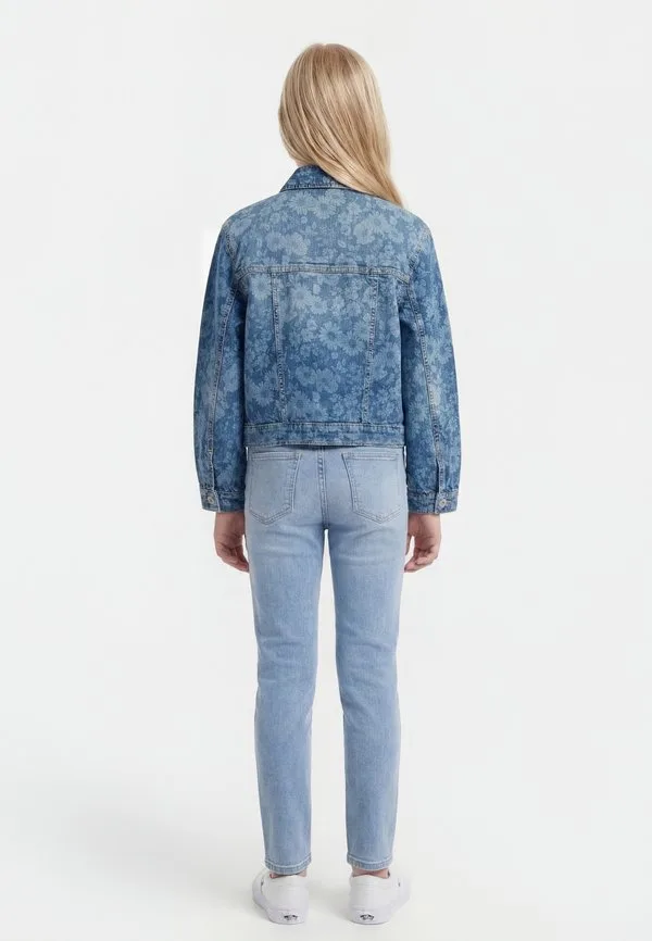 Джинсовая куртка оверсайз с цветочным принтом Abercrombie & Fitch, Blue — фото 2