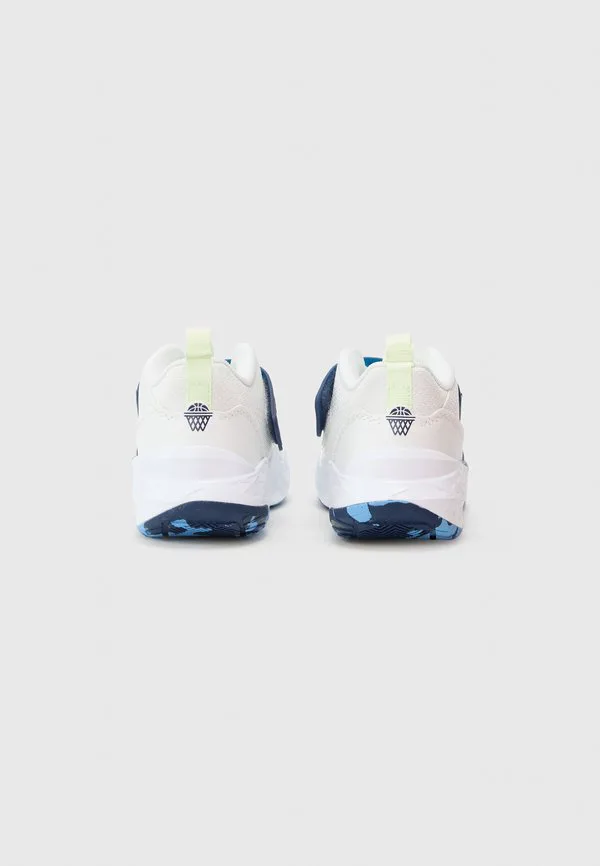 Баскетбольные кроссовки team hustle унисекс Nike Performance, Summit White/Volt Tint/Midnight Navy/University Blue — фото 3
