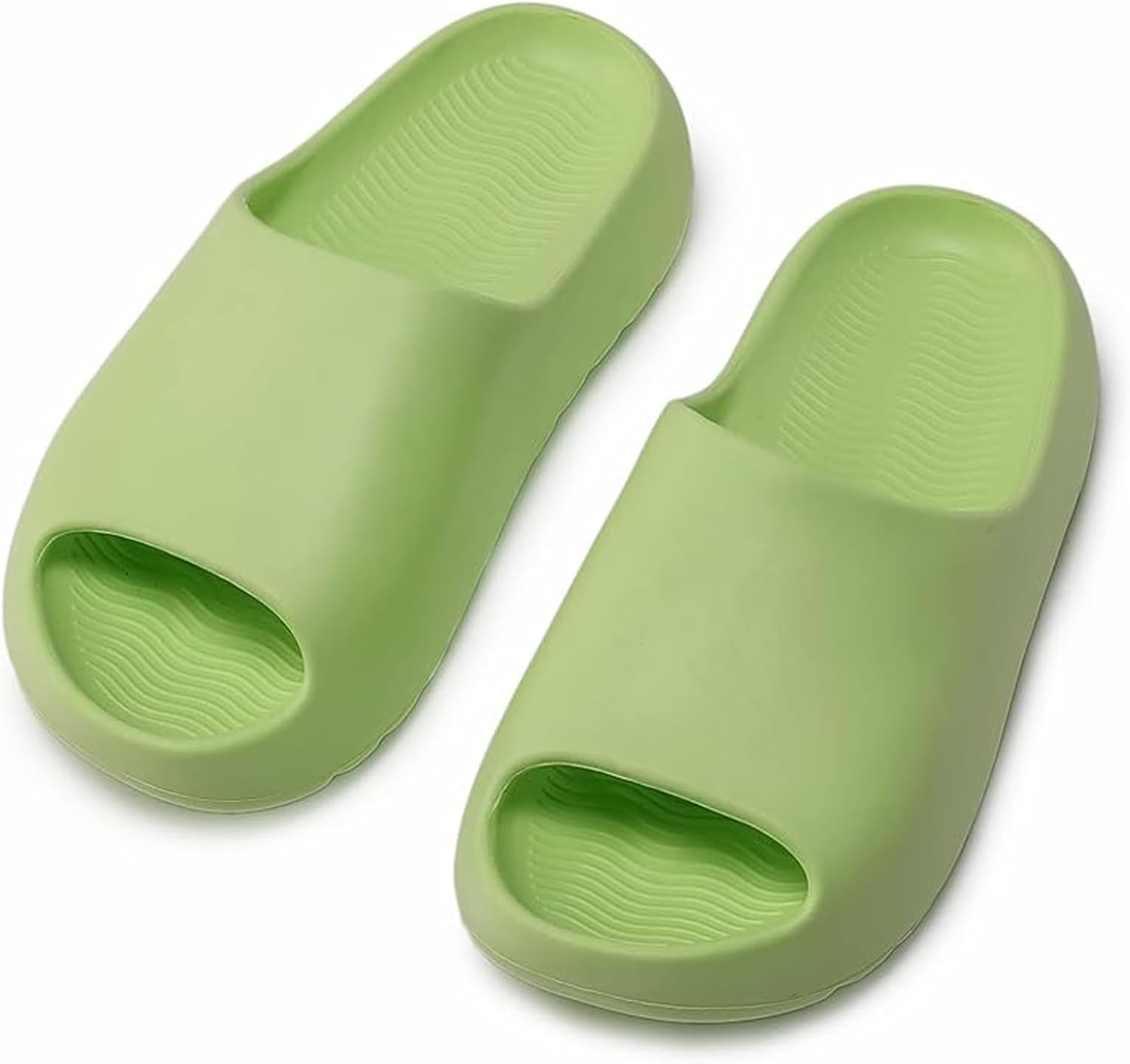 

Детские тапочки Cloud Slides, мягкие тапочки из ЭВА для мальчиков и девочек, сандалии для ванной, домашние тапочки с открытым носком, удобные, с толстой подошвой, для душа, летнего бассейна и пляжа Tptoes, зеленый