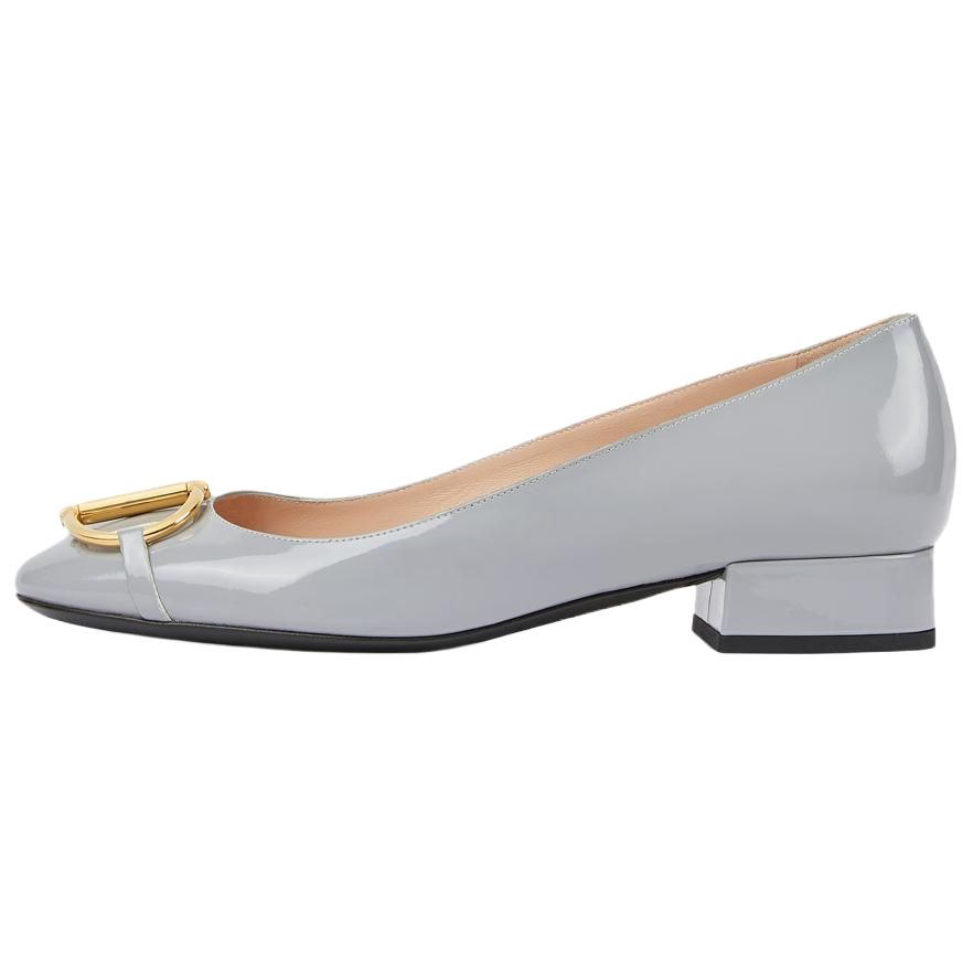 Лоферы с подковой женские gray GUCCI, серый