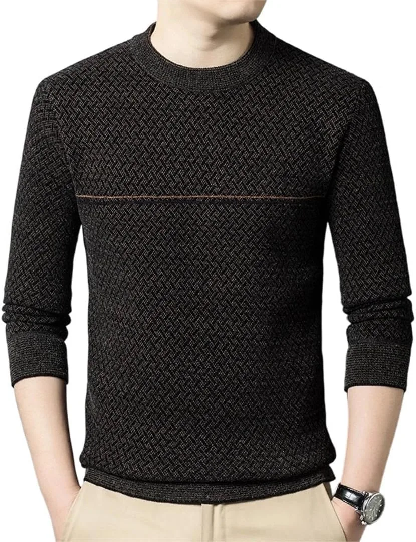 

Толстый вязаный свитер с круглым вырезом для мужчин