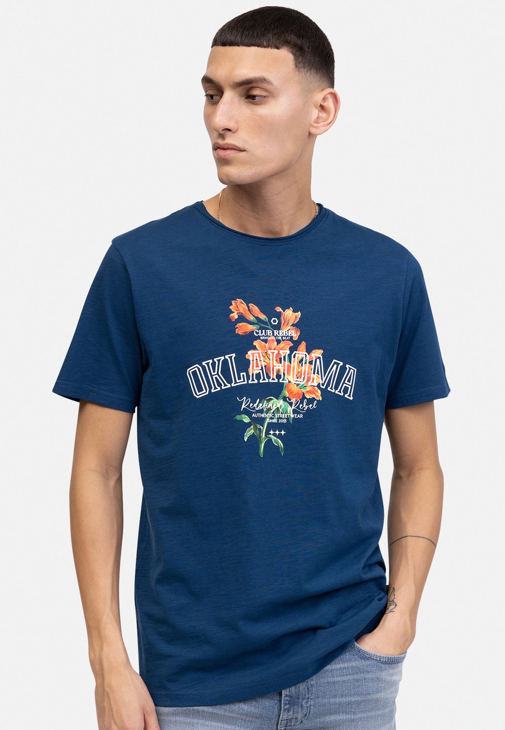 

Футболка с принтом AMARI TEE REGULAR FIT Redefined Rebel, синий