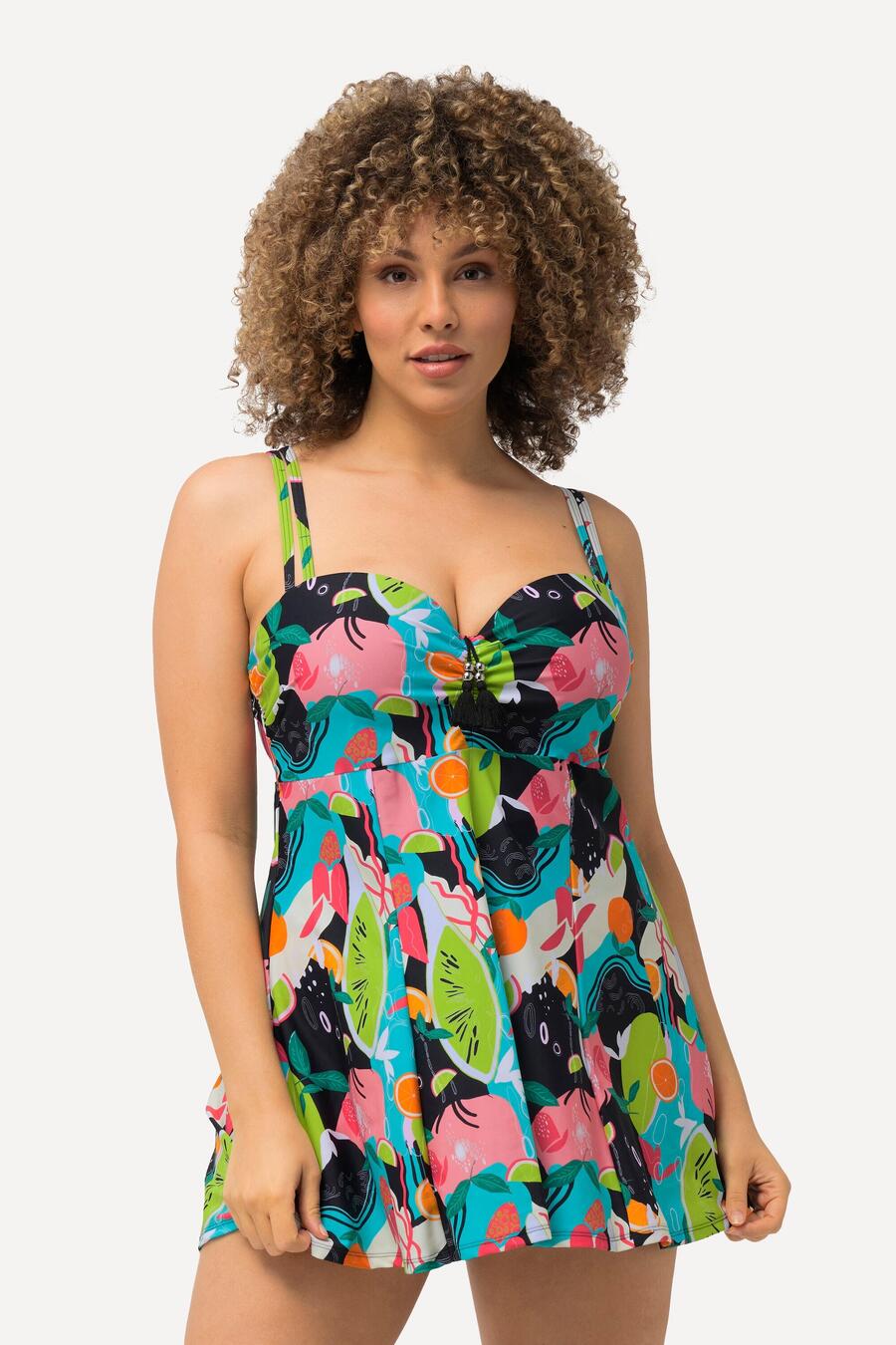 

ULLA POPKEN Женский купальник с мягкими чашечками и кисточками, из переработанного материала.