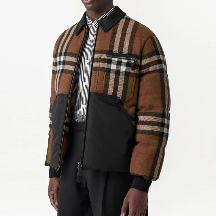 Куртка мужская Burberry, шерсть и хлопок, коричневый — фото 4