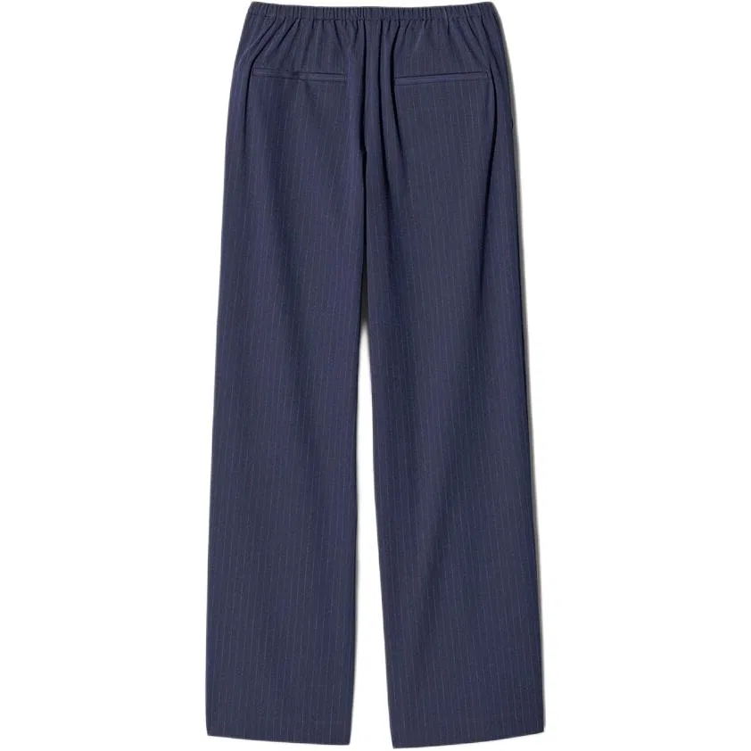 Повседневные брюки UNIQLO SS26 свободного прямого кроя темно-синие — фото 3