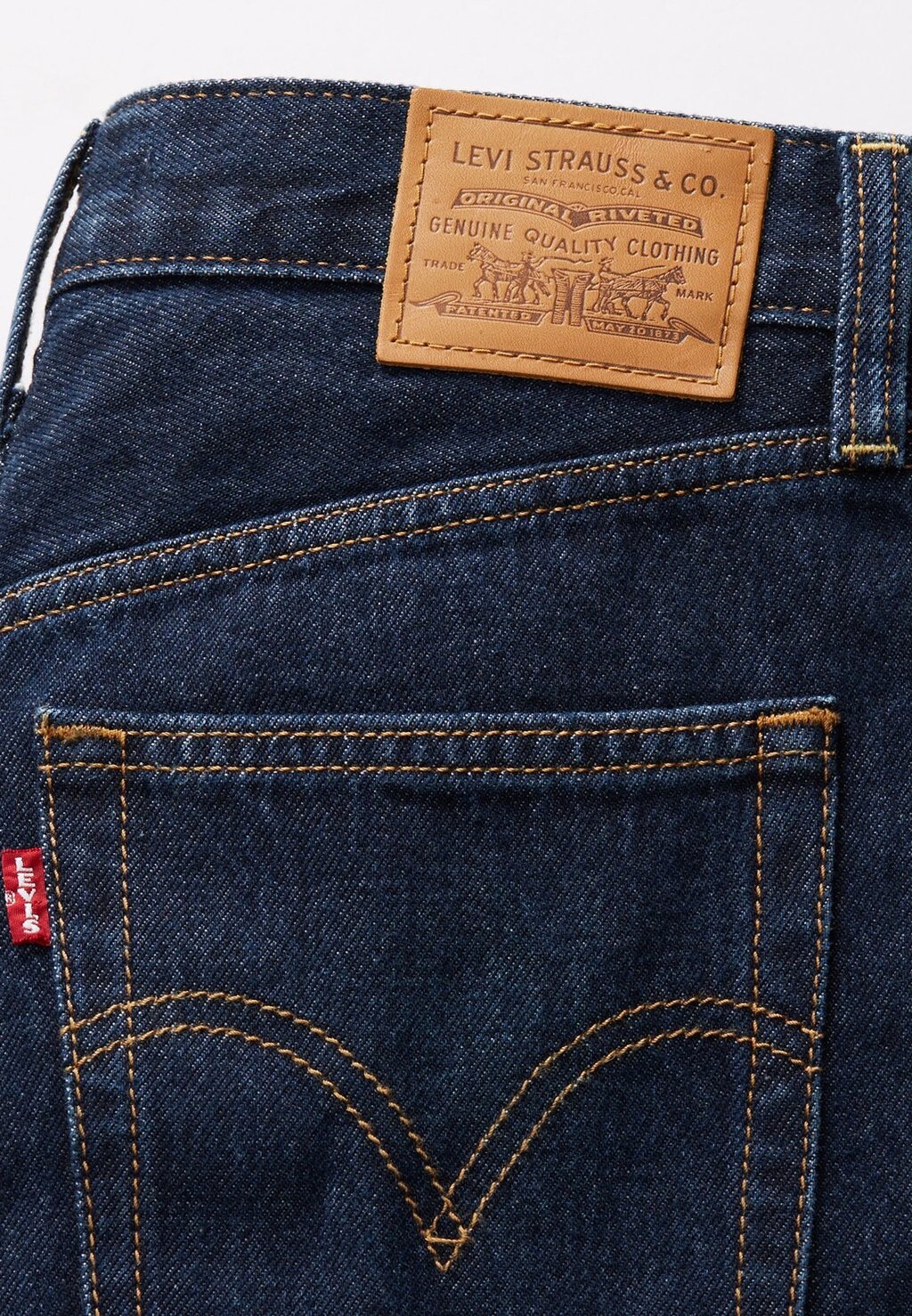 Женские джинсы  Levi's Ribcage Wide Leg Loose Fit , темно-синий — фото 4