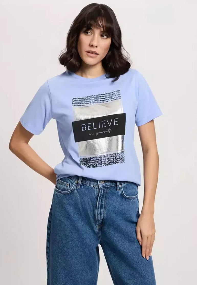 

Футболка с принтом Cross Jeans, синий