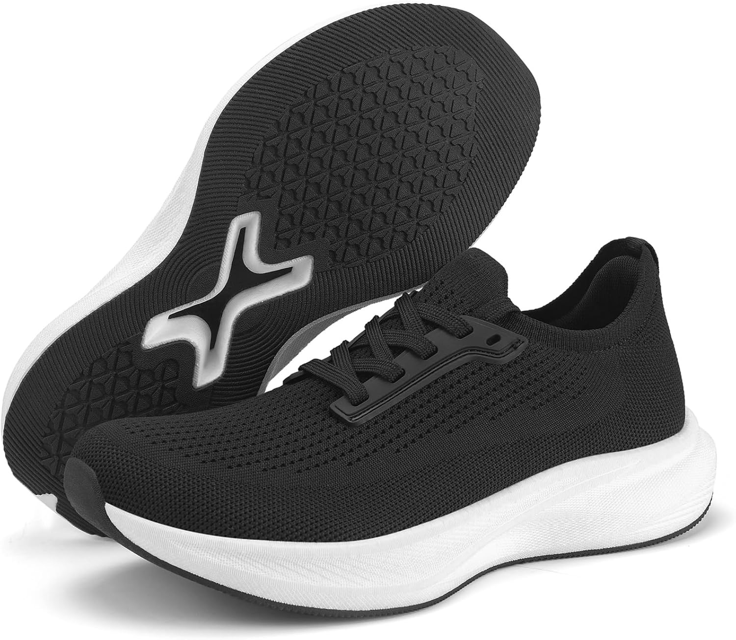 

Мужские кроссовки Moodeng с широкой носковой частью, поддерживающие с амортизирующей подошвой для бега по дороге и комфортной ходьбы, черный